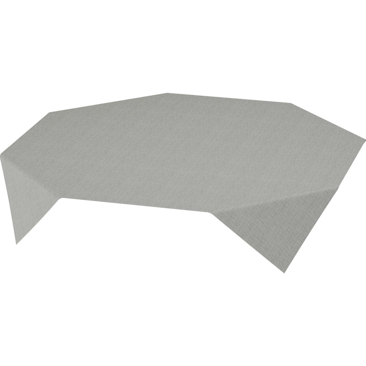La nappe Dunisilk MD gris clair 84x84 cm en Linnea gris de la société Duni GmbH en tissu de haute qualité recouvre une table octogonale avec une surface lisse et finement texturée; disponible en paquet de 20.