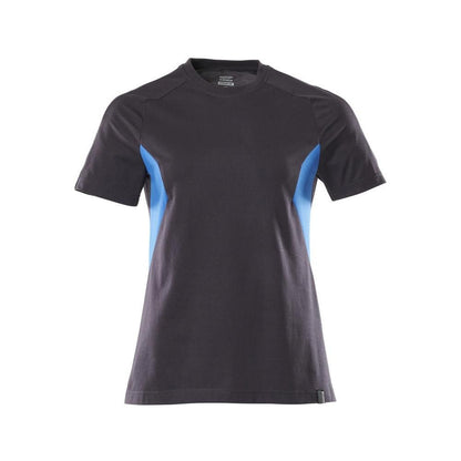 T-shirt, t-shirt femme, noir bleu/bleu azur