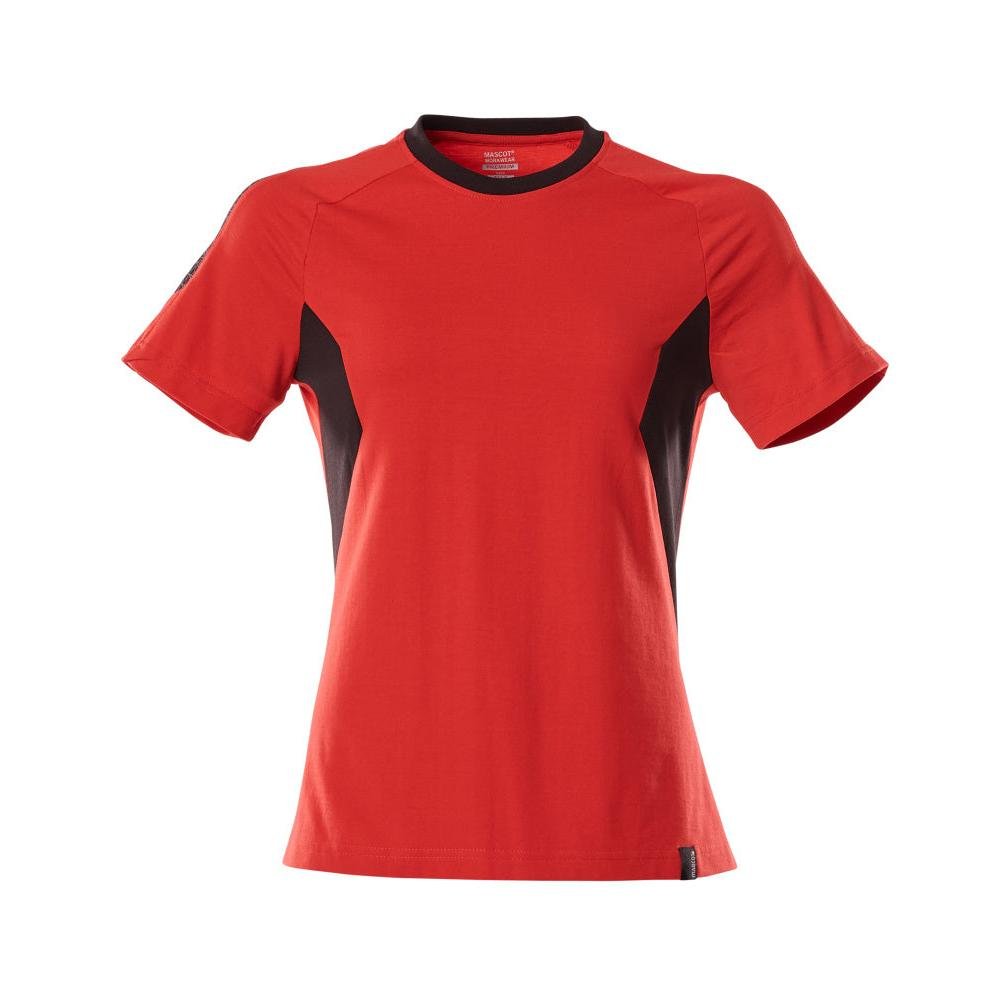 T-shirt femme, t-shirt femme, rouge signalisation/noir