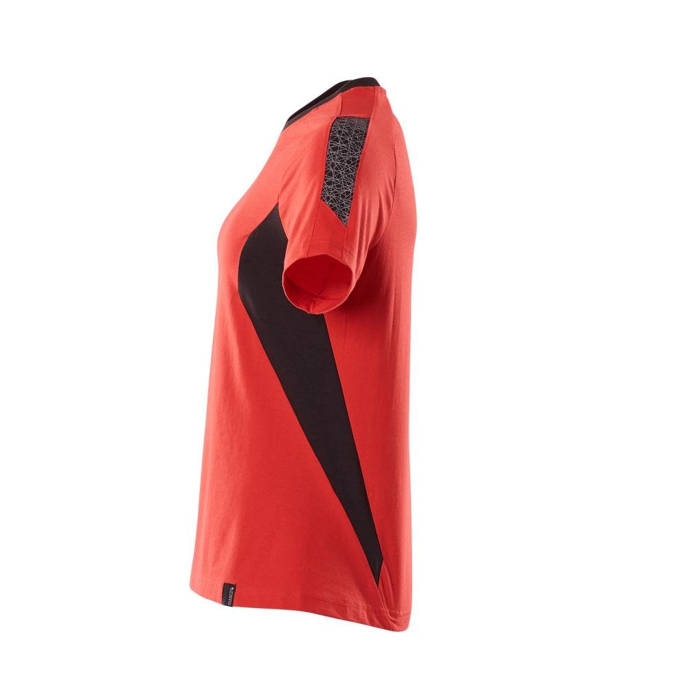 T-shirt femme, t-shirt femme, rouge signalisation/noir