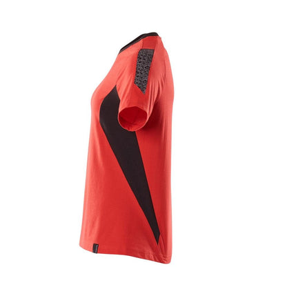 T-shirt femme, t-shirt femme, rouge signalisation/noir