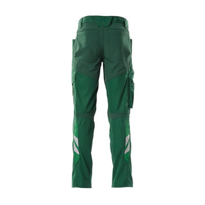 Pantalon avec poches genoux, pantalon empiècements stretch, vert