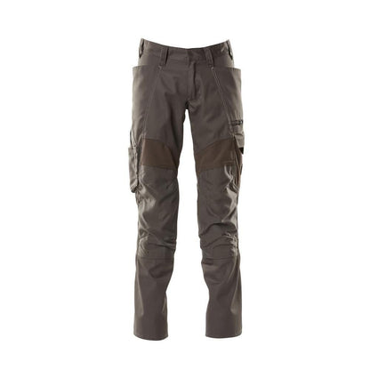 Pantalon avec poches genoux, pantalon empiècements stretch, anthracite foncé