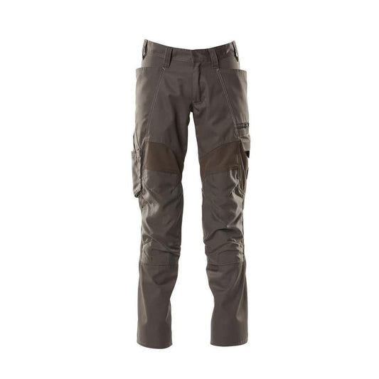 Pantalon avec poches genoux, pantalon empiècements stretch, anthracite foncé