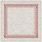 Les nappes Dunicel 84 x 84 cm Cocina bordeaux de Duni GmbH ont un fond beige carré avec cinq bordures rouges uniformément réparties, créant un effet de cadre superposé et un centre vide élégant. Paquet de 100 pièces.