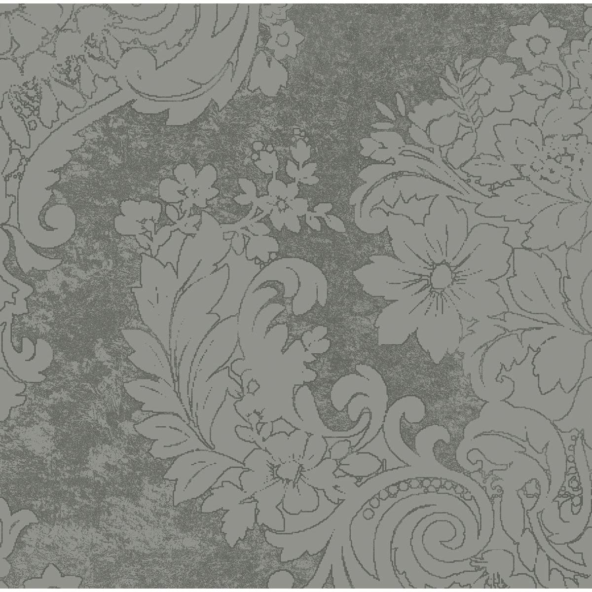 Un motif floral et feuillage ornemental classique en contours bleu clair orne le fond bleu gris texturé des serviettes Dunilin 40 x 40 cm 1/4 pli de Duni GmbH, en faisant un choix élégant pour des serviettes de haute qualité.