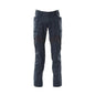 Pantalon, poches cuisses, pantalon empiècements stretch, noir-bleu