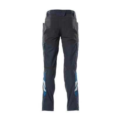 Pantalon, poches cuisses, pantalon empiècements stretch, noir-bleu