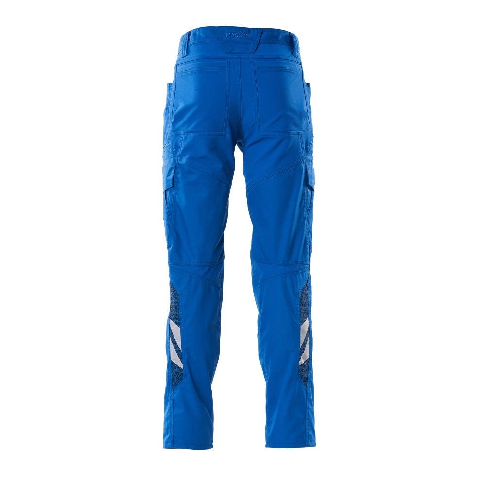 Pantalon, poches cuisses, pantalon empiècements stretch, bleu azur