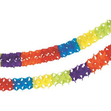 La PAPSTAR guirlande en papier (Ø 11,5 cm, 4 m) de PAPSTAR GmbH est une décoration festive avec des sections colorées et répétitives en rouge, orange, jaune, vert, bleu et violet - parfaite pour une décoration de fête vivante.