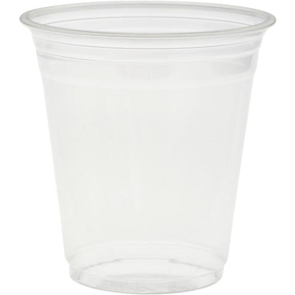 Le verre Crystal Transparent de Duni GmbH est un gobelet debout en plastique transparent avec un fond blanc et un bord légèrement évasé. Il offre l'apparence d'un verre élégant tout en étant fabriqué avec des matériaux de haute qualité pour un usage quotidien.