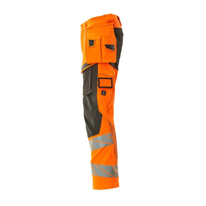 Pantalon avec poches suspendues, pantalon ULTIMATE STRETCH, orange haute visibilité/anthracite foncé