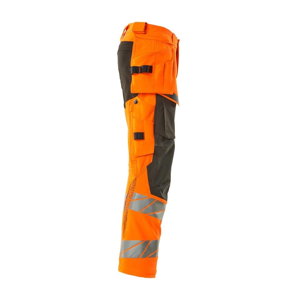 Pantalon avec poches suspendues, pantalon ULTIMATE STRETCH, orange haute visibilité/anthracite foncé