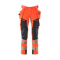 Pantalon avec poches suspendues, pantalon ULTIMATE STRETCH, Hi-vis rouge/noir-bleu