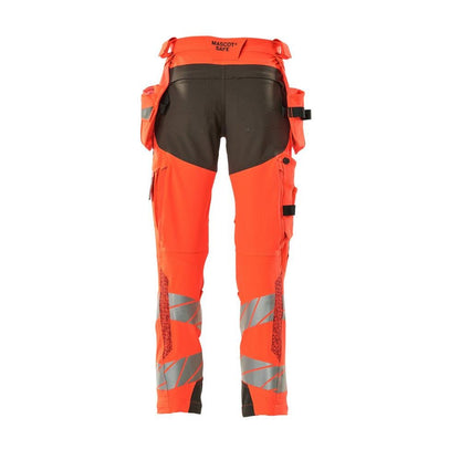 Pantalon avec poches suspendues, pantalon ULTIMATE STRETCH, rouge haute visibilité/anthracite foncé