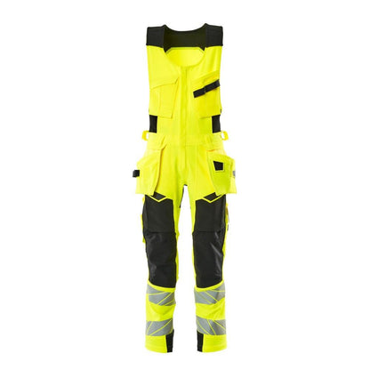 Pantalon combiné, poches suspendues, pantalon combiné ULTIMATE STRETCH, jaune/noir haute visibilité