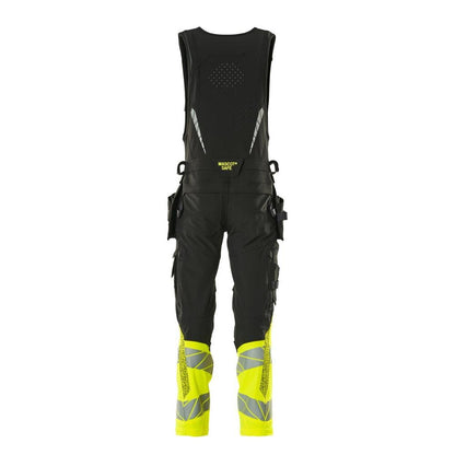 Pantalon combiné, poches suspendues, pantalon combiné ULTIMATE STRETCH, noir/jaune haute visibilité