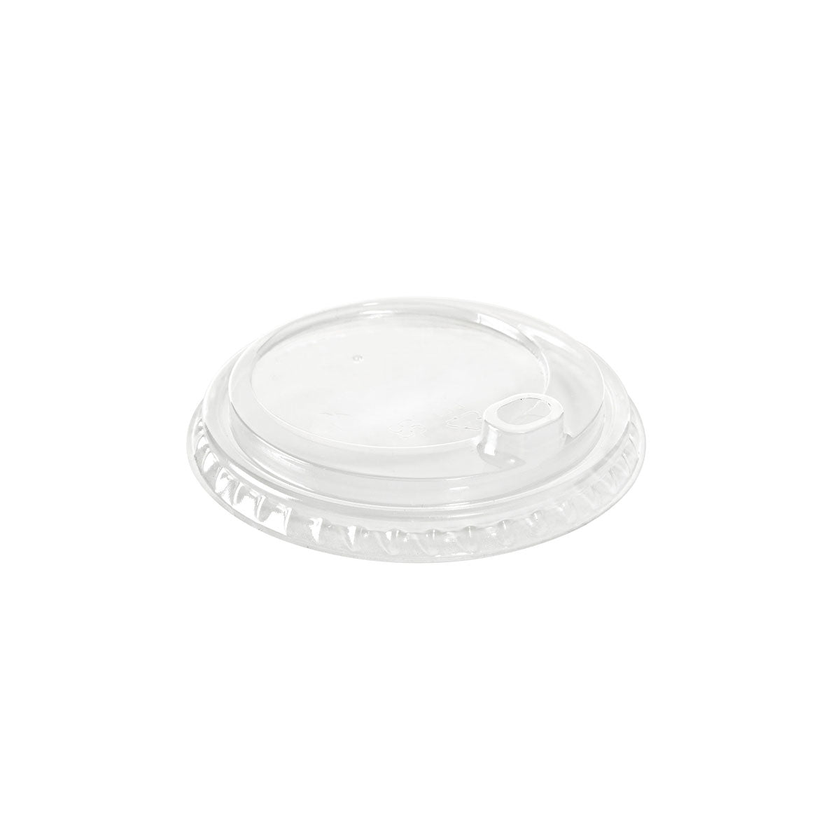 Le couvercle Duni GmbH rPET avec ouverture pour boire pour 182533 / 182534, 192157-159 est un couvercle transparent, rond avec centre surélevé et ouverture pour boire, illustré sur un fond blanc simple. Emballage : 50 pièces.