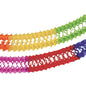 La PAPSTAR GmbH Guirlande en papier "Intensive" (Ø 16 cm, 4 m, difficilement inflammable) présente des segments vert vif, jaune, orange, violet, rouge et bleu dans un motif en nid d'abeille - la décoration idéale pour chaque fête.