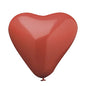 Un PAPSTAR ballon rouge "cœur" (Ø 30 cm) du pack de 10 de la PAPSTAR GmbH flotte gonflé devant un fond blanc simple.