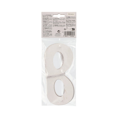 Un paquet de découpes métalliques argentées en forme de chiffres est scellé dans un sac en plastique transparent avec une tête en carton, similaire aux masques faciaux PAPSTAR GmbH "Métalliques" assortis, sachet (6 pièces), et contient une information produit et un code-barres.