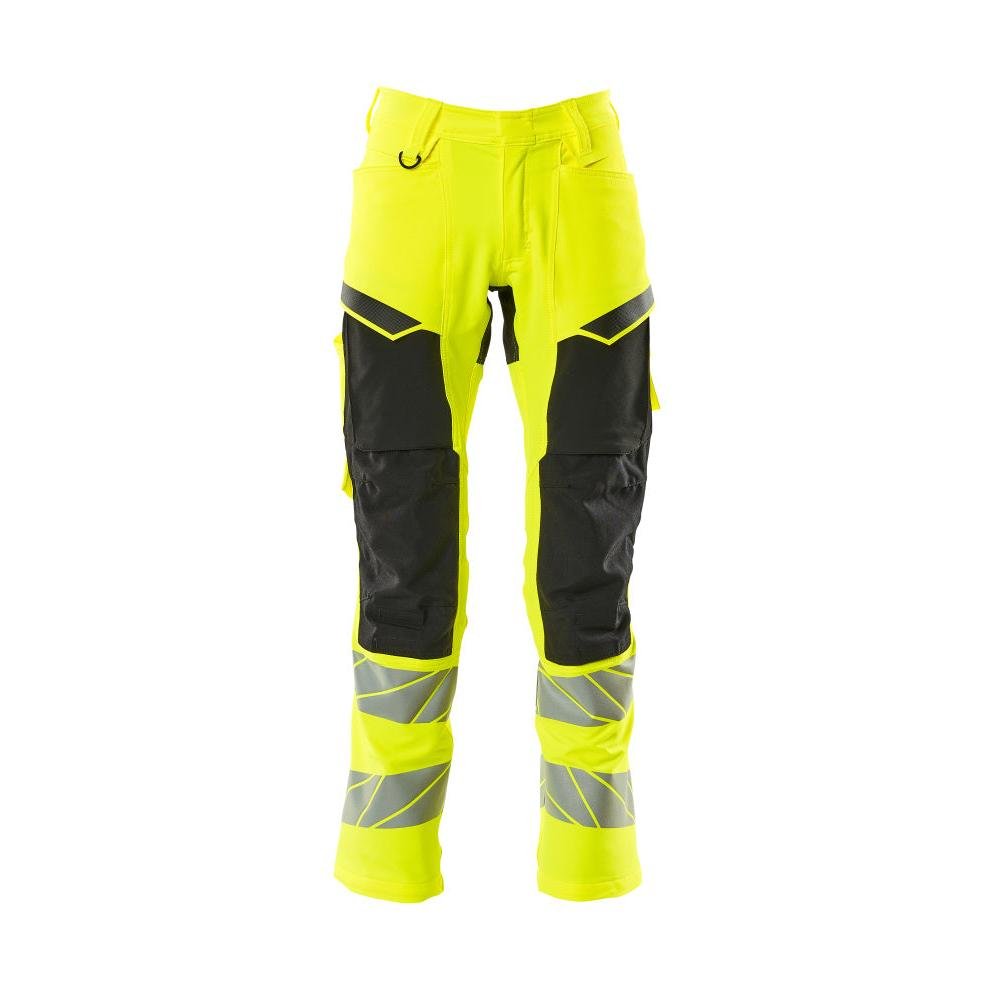 Pantalon avec poches genoux, pantalon ULTIMATE STRETCH, jaune/noir haute visibilité