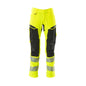 Pantalon avec poches genoux, pantalon ULTIMATE STRETCH, jaune/noir haute visibilité