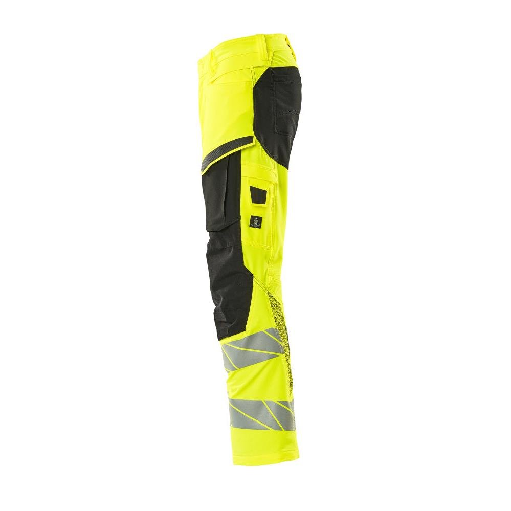Pantalon avec poches genoux, pantalon ULTIMATE STRETCH, jaune/noir haute visibilité