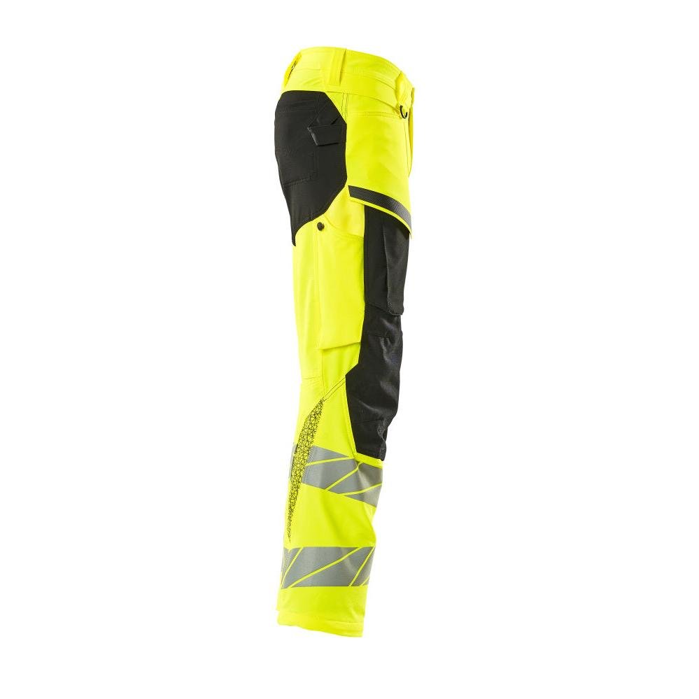 Pantalon avec poches genoux, pantalon ULTIMATE STRETCH, jaune/noir haute visibilité