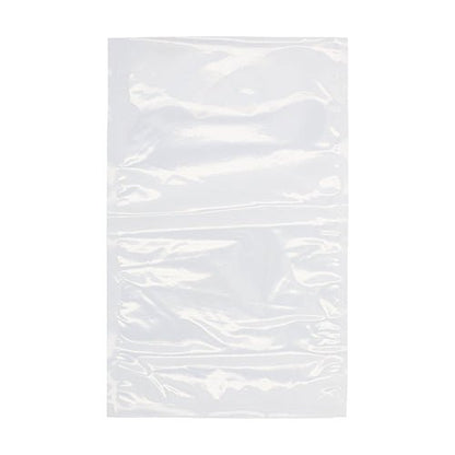 Un sachet à souder Starpak 100 transparent (PA/PE), posé à plat sur un fond blanc - idéal comme sachet sous vide refermable pour aliments ou à utiliser avec une machine à vide à cloche.