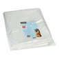 Un paquet de 50 sacs de congélation Starpak (LDPE, 60 l, 90 cm x 50 cm, transparent), scellé dans un film transparent avec une étiquette bleu-blanc avec du texte et des images alimentaires, repose sur une surface blanche.
