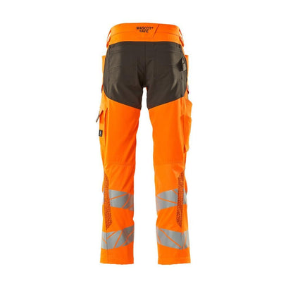 Pantalon avec poches genoux, pantalon empiècements stretch