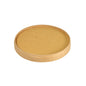 Le couvercle en carton SLIM Carton/PLA Brun (350/550/750/950 ml, 117x117x19 mm) de Duni GmbH est un couvercle en carton brun rond, plat, certifié FSC, avec revêtement PLA et bord surélevé. Paquet de 25 pièces sur fond blanc.