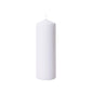 La bougie cylindrique blanche 300x100 mm de Duni GmbH se présente avec une surface lisse et une mèche non allumée sur un fond blanc - idéale pour la décoration et les événements, avec une durée de combustion impressionnante de 200 heures (1 pièce).