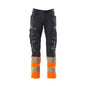 Pantalon avec poches genoux, pantalon empiècements stretch