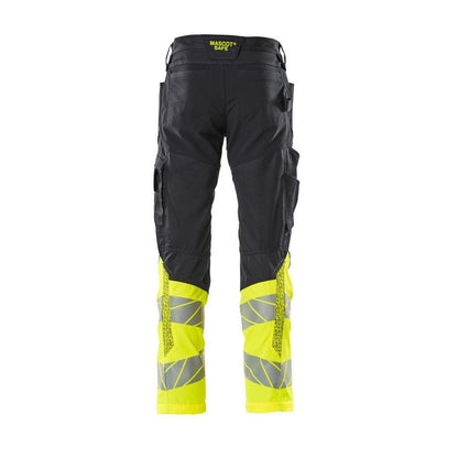 Pantalon avec poches genoux, pantalon empiècements stretch