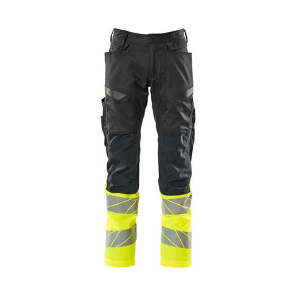 Pantalon avec poches genoux, pantalon empiècements stretch