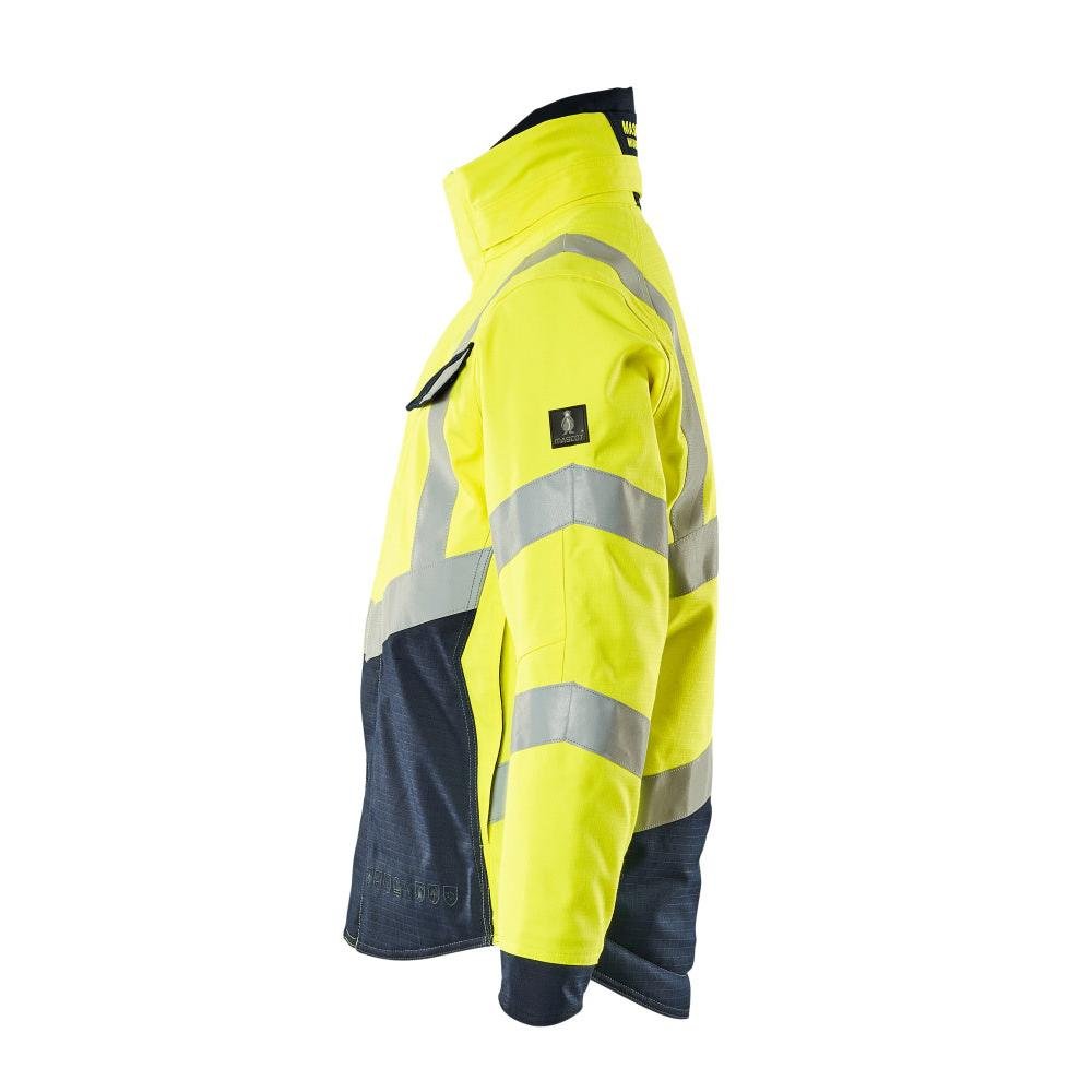 Veste d'hiver avec doublure matelassée Veste pilote Multisafe, jaune haute visibilité/noir-bleu
