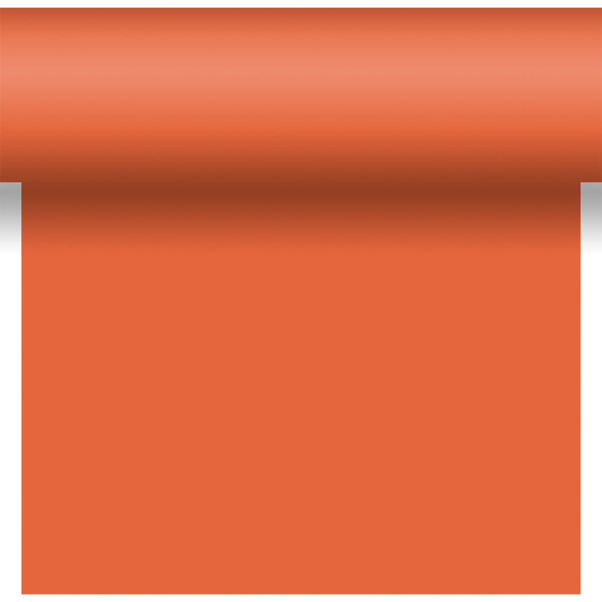 Le chemin de table Dunicel Tête-à-Tête 24 m x 0,4 m (20 sections) de Duni GmbH en orange uni offre une texture lisse - idéal pour une décoration de table vivante ou des installations Tête-à-Tête élégantes.
