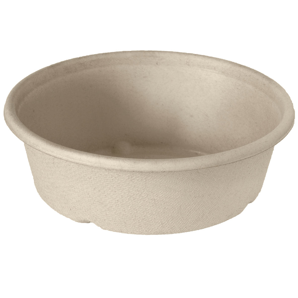 Un bol classique de 900 ml - non enduit brun Bagasse de Duni GmbH (194x194x53 mm, paquet de 40 pièces), fabriqué à partir de matériau écologique, est montré vide sur un fond blanc comme vaisselle jetable écologique.