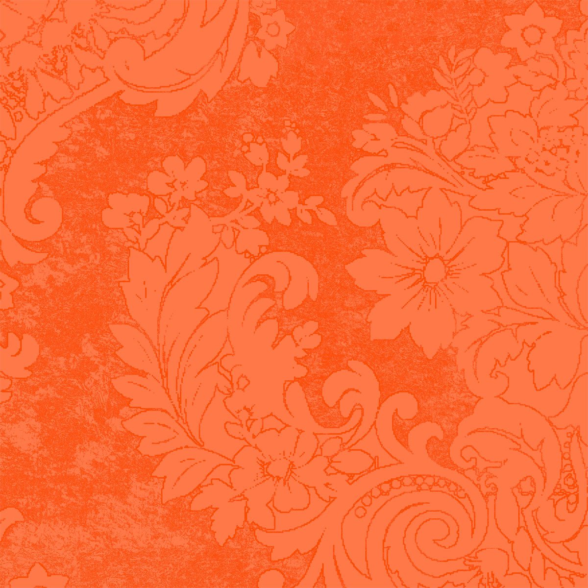 Motif floral et feuillu orné dans des tons orangés avec de grandes fleurs et un fond structuré. Serviettes Dunilin 40 x 40 cm 1/4 pli de Duni GmbH - idéales pour une table dressée dans un style vintage ou baroque.