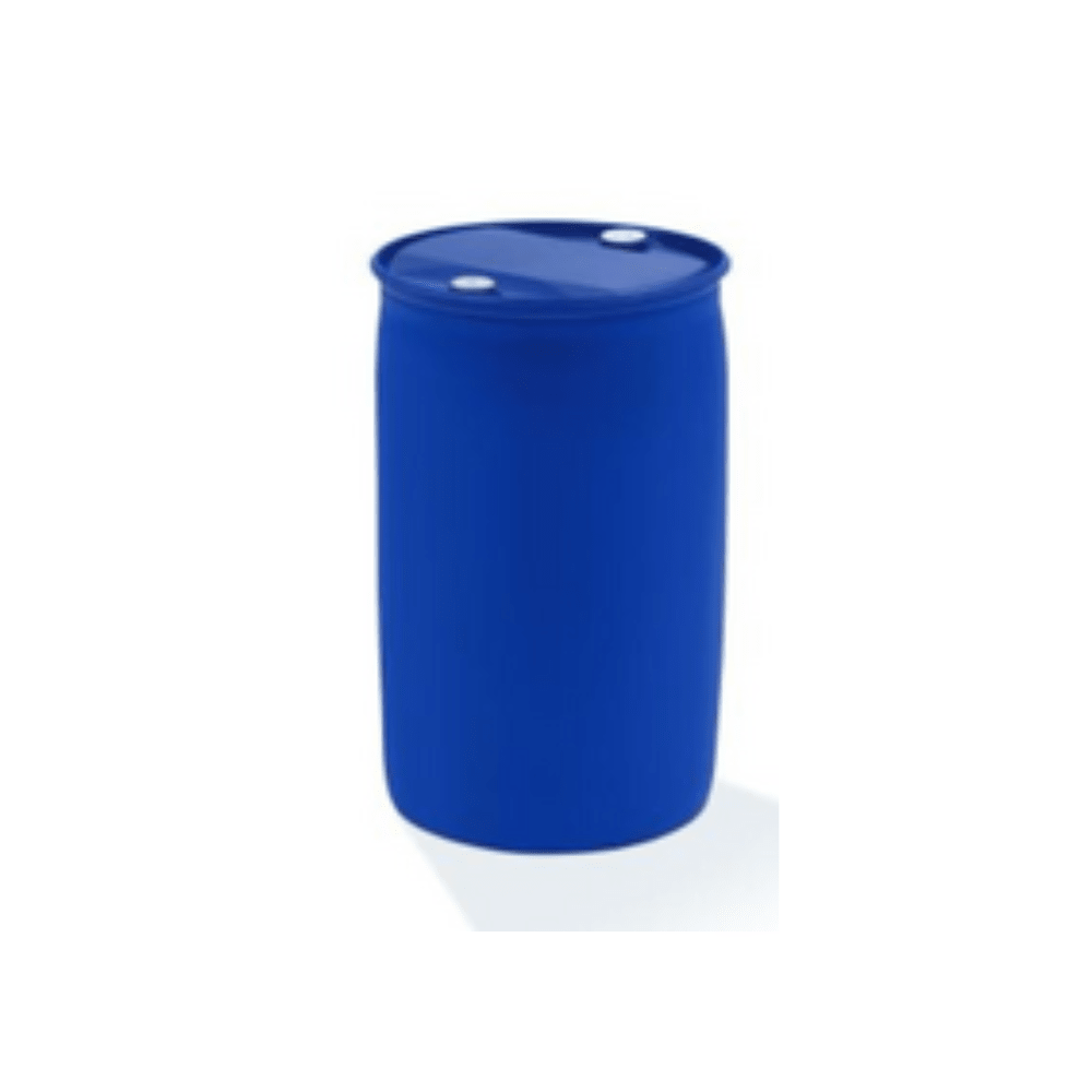 Un fût en plastique bleu avec couvercle fermé et deux petits bouchons, debout sur un fond blanc, adapté pour le stockage de Dr. Schnell MAFOR N 1 Rince-éclat pour lave-vaisselle de DR.SCHNELL GmbH & Co. KGaA pour une brillance impeccable dans les lave-vaisselles.