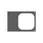 La cassette rectangulaire, plate, gris foncé DF 10/DF20 pour Brick Large (à un compartiment) de Duni GmbH a une grande découpe carrée arrondie sur le côté droit et deux petits trous d'angle ; sur le bord gauche est imprimé "199256". L'emballage contient 1 pièce.