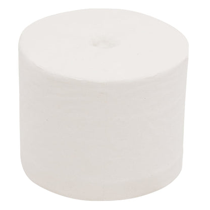 Un rouleau de papier toilette sans mandrin, blanc et simple, Scott® Essential™ de Kimberly-Clark GmbH, photographié sur un fond blanc ; 36 petits rouleaux x 1000 feuilles par carton.