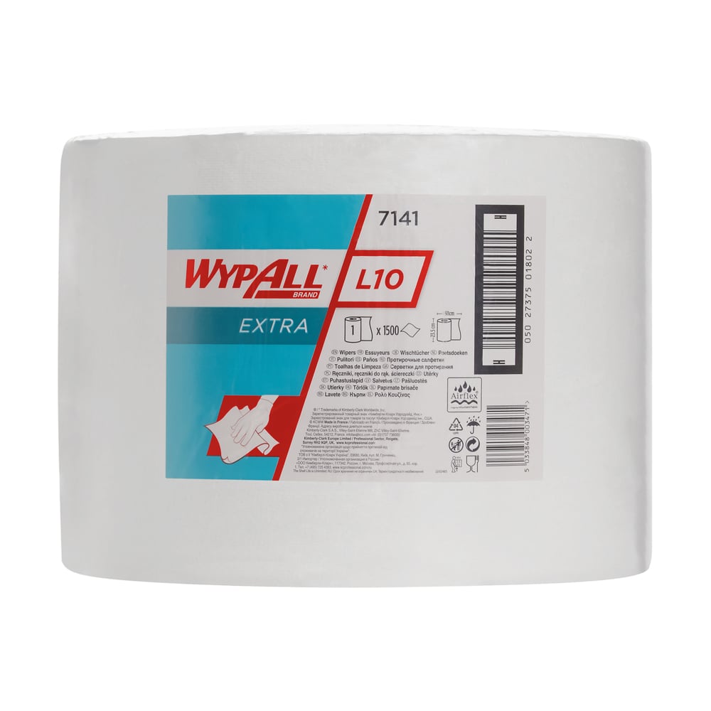 Un grand rouleau médical Scott® ESSENTIAL™ blanc de Kimberly-Clark GmbH, 6 rouleaux x 200 feuilles, idéal pour l'hygiène dans les établissements médicaux tels que les cliniques ou les hôpitaux.