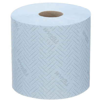 Le papier essuie-tout WypAll® L10 (38,00 cm x 18,30 cm) de Kimberly-Clark GmbH est un grand rouleau bleu à extraction centrale, idéal pour le nettoyage des services et du commerce de détail avec le distributeur Reach+™.