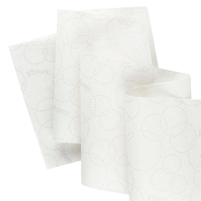 Serviettes en rouleau Kleenex® E-roll Large de Kimberly-Clark GmbH en papier recyclé blanc, 1 couche avec une structure de points discrète et un branding léger - idéal pour le séchage hygiénique des mains (6x250m rouleaux par carton).