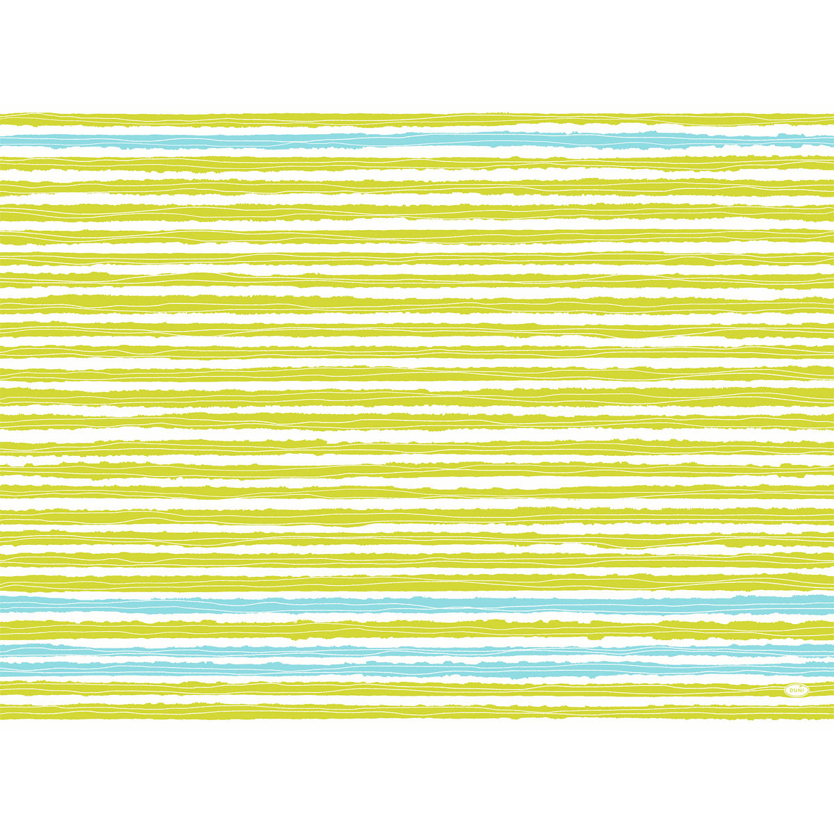 Un motif de lignes horizontales jaunes et bleu clair dessinées à la main sur fond blanc, inspiré par Elise Stripes pour les ensembles Dunicel 30x40 cm, paquet (100 pièces), de Duni GmbH.