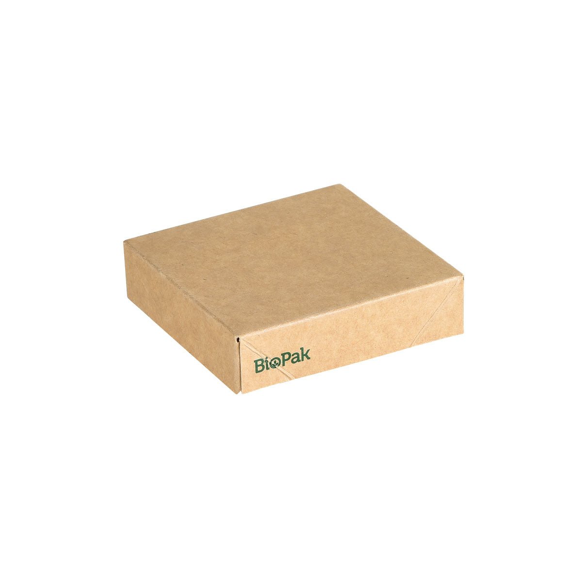 Un simple couvercle en carton Viking Cube Mini rectangulaire brun de Duni GmbH (75x75x20 mm, revêtu de PLA, 300 pièces), idéal pour les emballages biodégradables et parfait comme couvercle durable pour les boîtes.