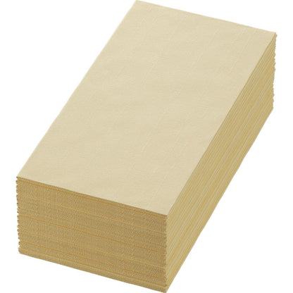 Une pile de serviettes Bio-Dunisoft 40 x 40 cm 1/8 pli livre de Duni GmbH, connue pour sa qualité respectueuse de l'environnement, est soigneusement placée sur un fond blanc.